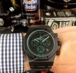 Copy Audemars Piguet Royal Oak Chrono Watches Blacksteel Green Sub-dials